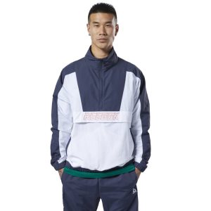 Reebok Meet You There Woven 1/2 Zip Sweatshirt Herren - Navy - DE 431-JXH